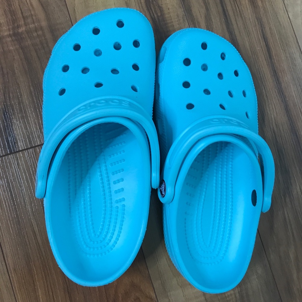 Teal Crocs! Only worn ONCE